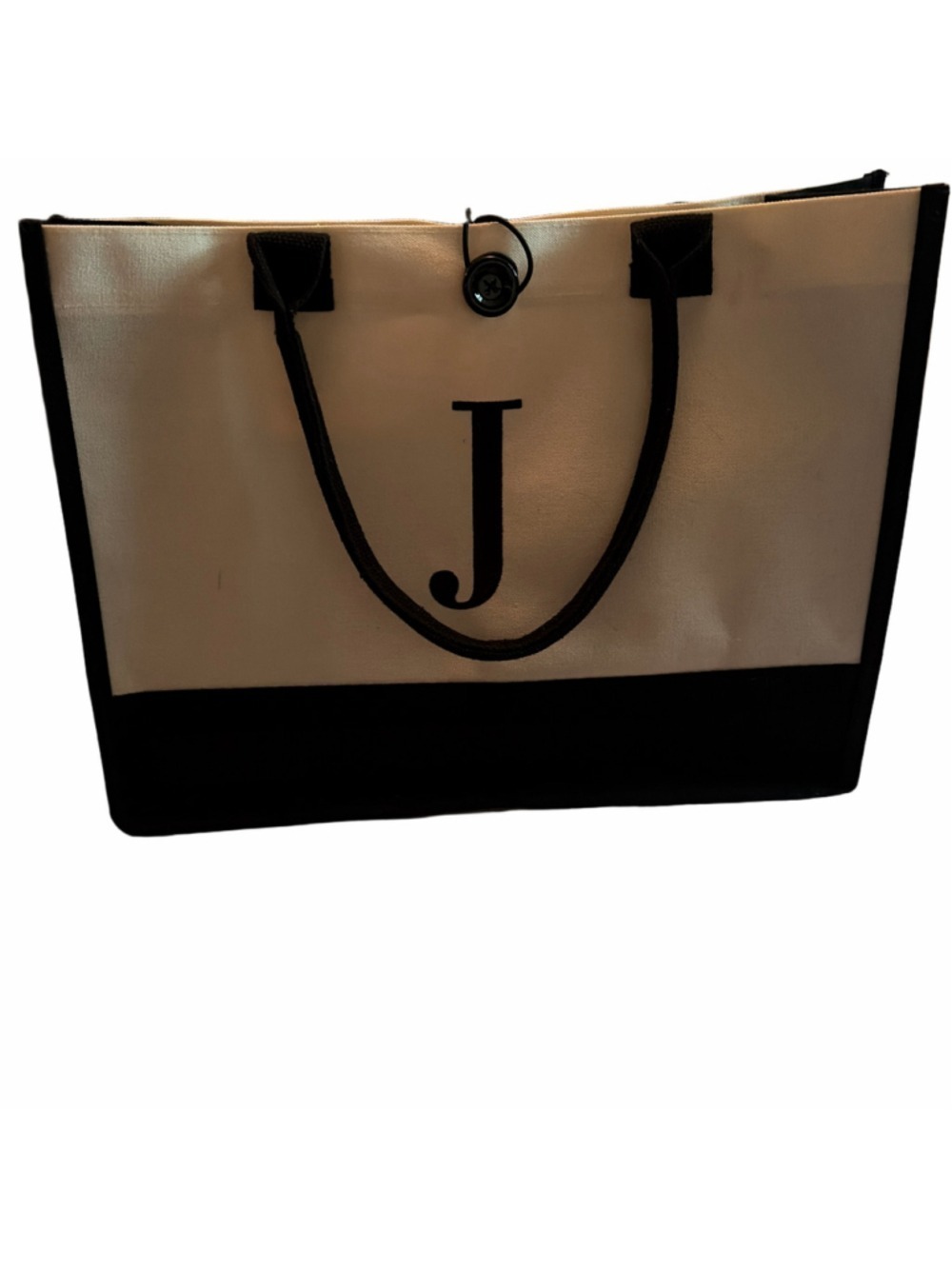Unbranded Tote Bag Beige Black One Size